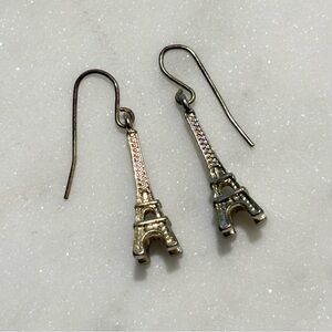 Gold Plated Eiffel Tower Dangling Earrings
